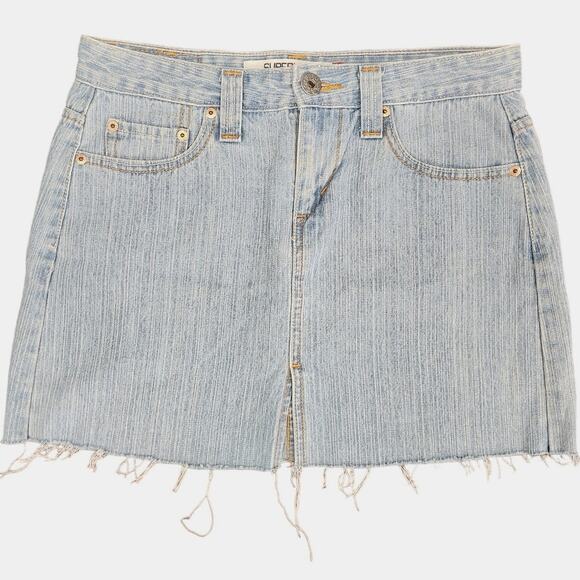 Levi's Dresses & Skirts - Levi's superlow 518 raw hem mini skirt 9